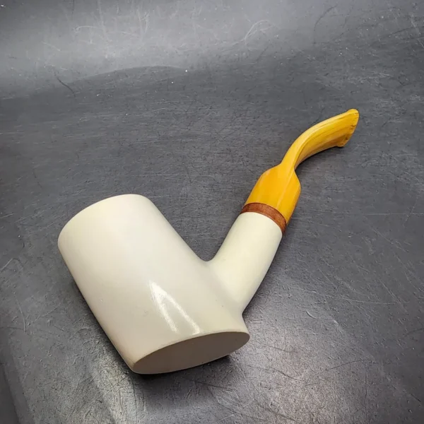 MBSD Meerschaum Deluxe Cherrywood Block Meerschaum Pipe, Briar-Mortise, New - Image 8