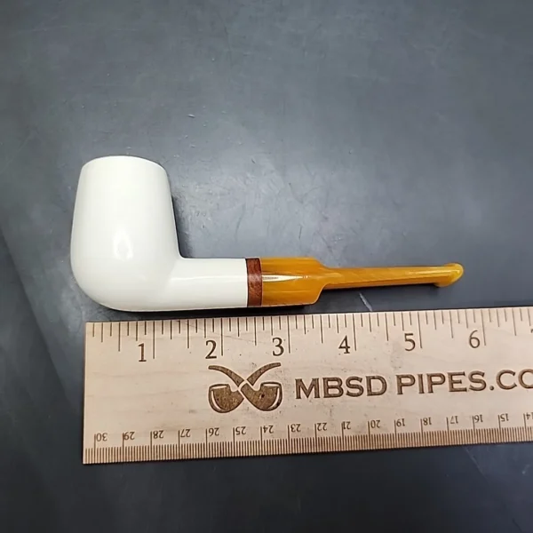 MBSD Meerschaum Deluxe Lovat Block Meerschaum Pipe, Briar-Mortise - Image 8
