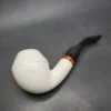 MBSD Meerschaum Deluxe Bent Rhodesian Block Meerschaum Pipe, Briar-Mortise, New - Image 8