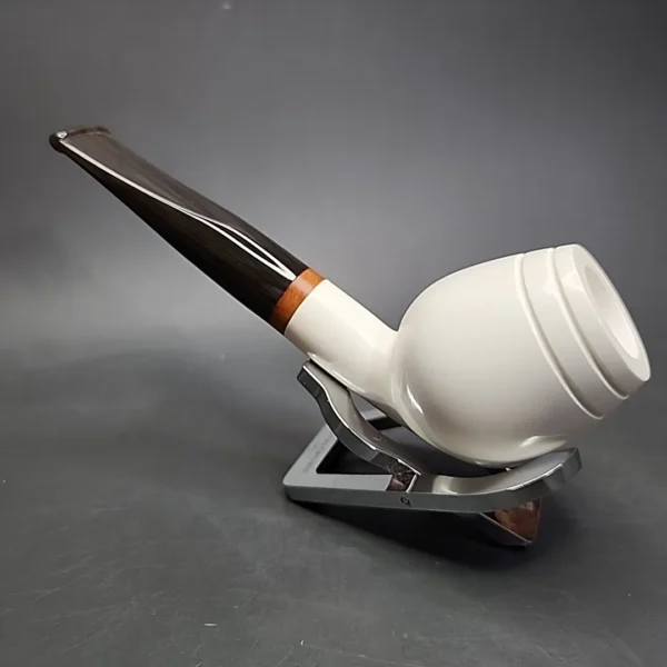 MBSD Meerschaum Deluxe Belge Block Meerschaum Pipe, Briar-Mortise - Image 8