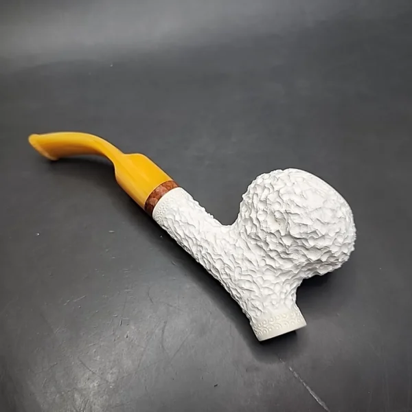 MBSD Meerschaum Deluxe Cavalier-style Block Meerschaum Pipe, Briar-Mortise, New - Image 8