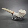 MBSD Meerschaum Deluxe Bent Rhodesian Block Meerschaum Pipe, Briar-Mortise, New - Image 8