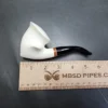 MBSD Meerschaum Deluxe Smooth Freehand Block Meerschaum Pipe, Briar-Mortise - Image 8