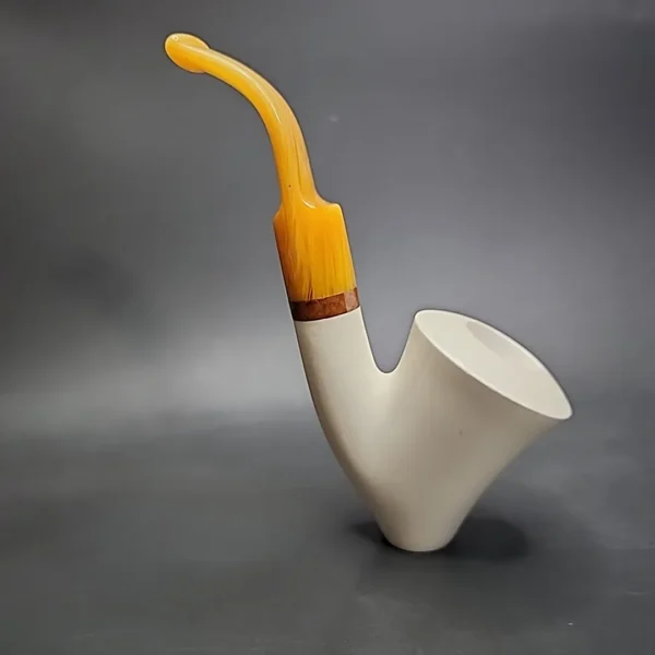 MBSD Meerschaum Deluxe Ballerina Block Meerschaum Pipe, Briar-Mortise - Image 8