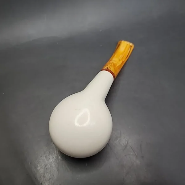 MBSD Meerschaum Smooth Author Block Meerschaum Pipe, Briar-Mortise - Image 8