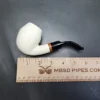 MBSD Meerschaum Deluxe Bent Rhodesian Block Meerschaum Pipe, Briar-Mortise, 9mm - Image 8