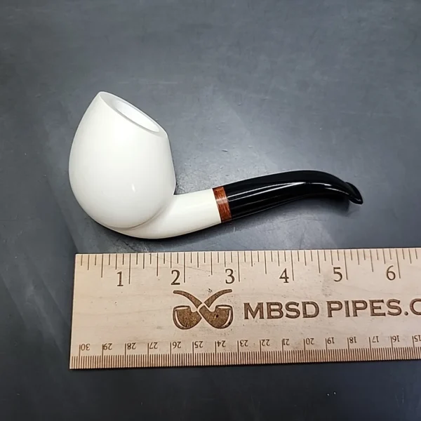 MBSD Meerschaum Deluxe Smooth Swan Block Meerschaum Pipe, Briar-Mortise, New - Image 8