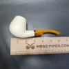 MBSD Meerschaum Deluxe Bent Egg Block Meerschaum Pipe, Briar-Mortise - Image 8