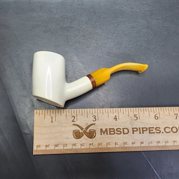 MBSD Meerschaum Deluxe Cherrywood Block Meerschaum Pipe, Briar-Mortise, New - Image 9