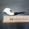 MBSD Meerschaum Deluxe Bent Freehand Horn Block Meerschaum Pipe, Briar-Mortise - Image 9