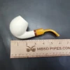 MBSD Meerschaum Deluxe Bent Egg Block Meerschaum Pipe, Briar-Mortise - Image 9