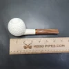 MBSD Meerschaum Deluxe Straight Apple Block Meerschaum Pipe, Briar-Mortise, New - Image 9