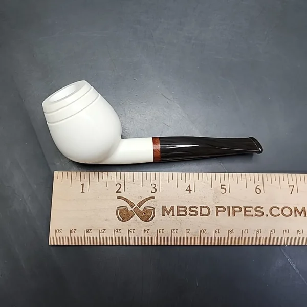 MBSD Meerschaum Deluxe Belge Block Meerschaum Pipe, Briar-Mortise - Image 9