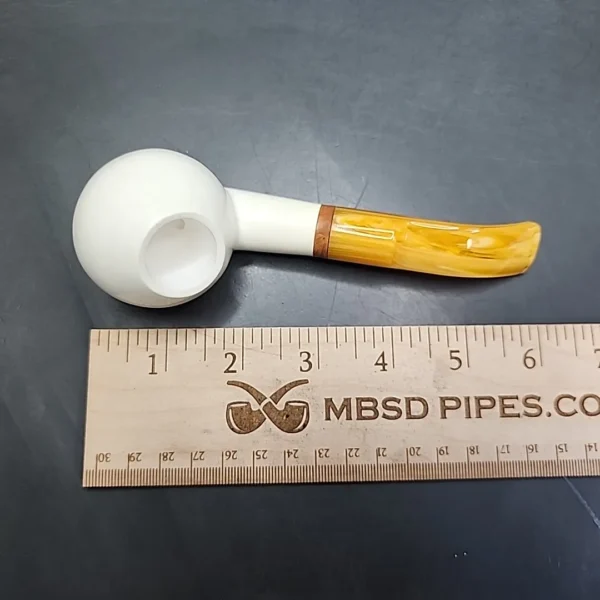 MBSD Meerschaum Deluxe Author Block Meerschaum Pipe, Briar-Mortise - Image 9