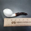 MBSD Meerschaum Deluxe Bent Rhodesian Block Meerschaum Pipe, Briar-Mortise, New - Image 9