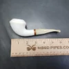 MBSD Meerschaum Deluxe Bent Rhodesian Block Meerschaum Pipe, Briar-Mortise, New - Image 9