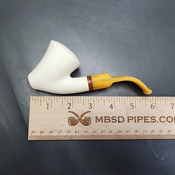 MBSD Meerschaum Deluxe Ballerina Block Meerschaum Pipe, Briar-Mortise - Image 9