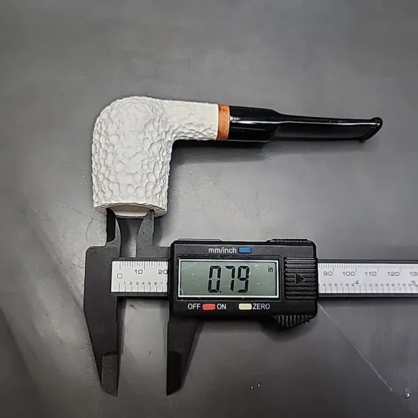 MBSD Meerschaum Deluxe Rusticated Billiard Block Meerschaum Pipe, Briar-Mortise - Image 9
