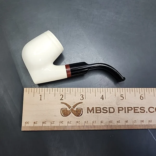 MBSD Meerschaum Deluxe Oom Paul Sitter Block Meerschaum Pipe, Briar-Mortise - Image 9