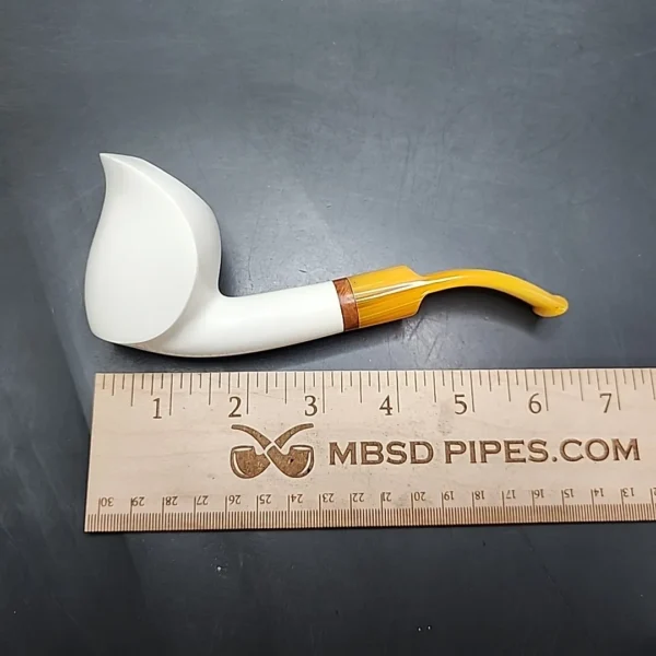 MBSD Meerschaum Deluxe Smooth Swan Block Meerschaum Pipe, Briar-Mortise - Image 9