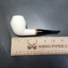 MBSD Meerschaum Deluxe Smooth Rhodesian Block Meerschaum Pipe, Briar-Mortise, New - Image 9