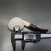 MBSD Meerschaum Deluxe Bent Rhodesian Block Meerschaum Pipe, Briar-Mortise, New - Image 10