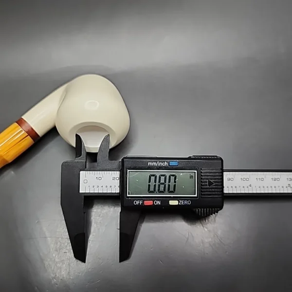 MBSD Meerschaum Deluxe Smooth Bent Rhodesian Block Meerschaum Pipe, Briar-Mortise - Image 10