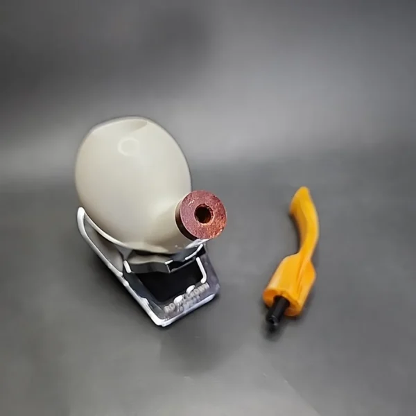 MBSD Meerschaum Deluxe Bent Apple Block Meerschaum Pipe, Briar-Mortise - Image 10