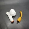 MBSD Meerschaum Deluxe Cavalier-style Block Meerschaum Pipe, Briar-Mortise, New - Image 11