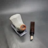 MBSD Meerschaum Deluxe Rusticated Horn Block Meerschaum Pipe, Briar-Mortise, 9mm - Image 11