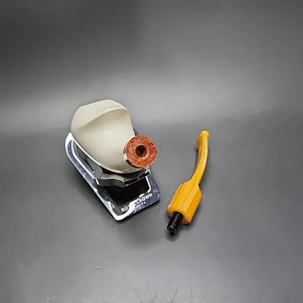 MBSD Meerschaum Deluxe Smooth Freehand Horn Block Meerschaum Pipe, Briar-Mortise - Image 11