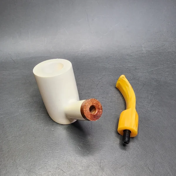MBSD Meerschaum Deluxe Cherrywood Block Meerschaum Pipe, Briar-Mortise, New - Image 11