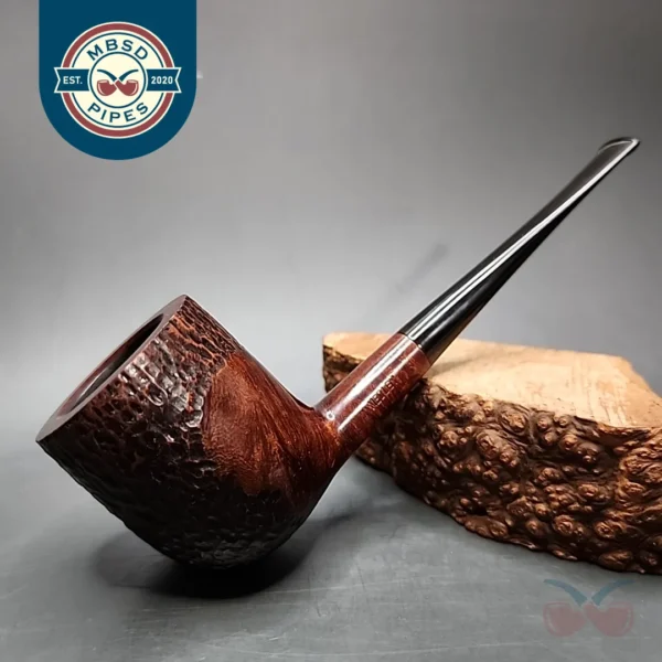 Medley by GBD Partially Rusticated Pot Estate Briar Pipe, Unsmoked