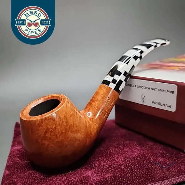 Savinelli Pulcinella 645 KS Smooth Bent Brandy Briar Pipe, 6mm