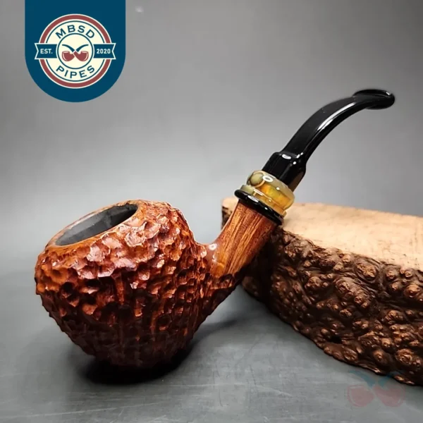 Neerup Classic Rusticated Strawberry Sitter Estate Briar Pipe, Unsmoked