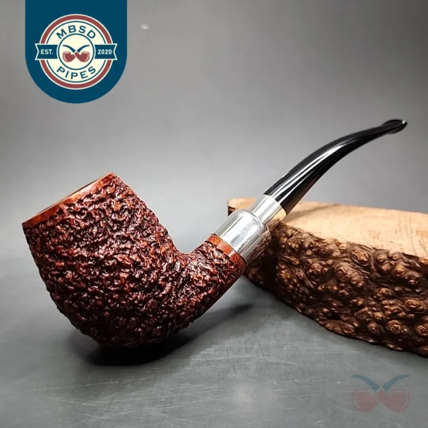 Ser Jacopo R1 Rusticated Bent Egg Estate Briar Pipe, Italian Estates