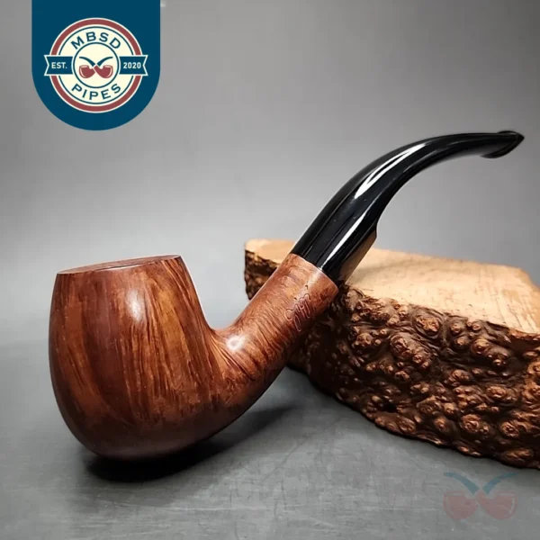 Gigi Infinity Smooth Bent Billiard Estate Briar Pipe, Unsmoked