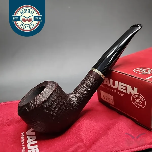 Vauen  5201 Sandblasted Rhodesian Estate Briar Pipe, Unsmoked, 9mm