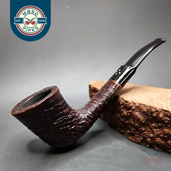 Sasieni 4 Dot Ruff Root Dark 7 Sandblasted Dublin Estate Briar Pipe, English Estates