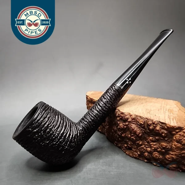 Sasieni Four Dot Rustic Warwick Rusticated Billiard Estate Briar Pipe, English Estates