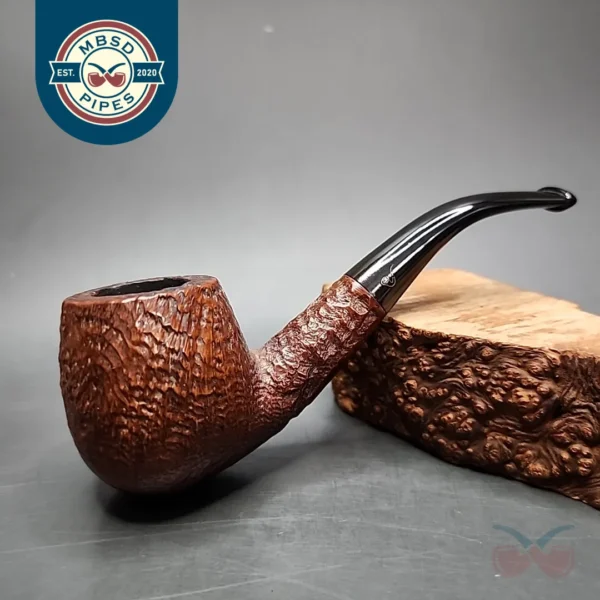 HTL Sandblasted Bent Apple Estate Briar Pipe, English Estates