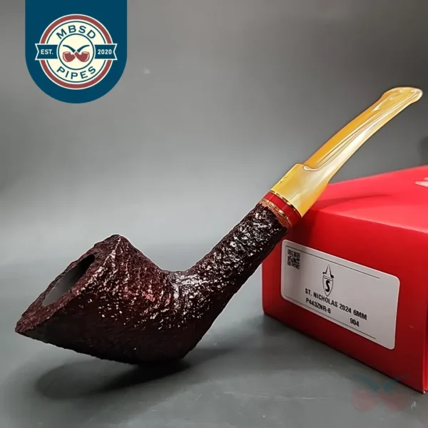 Savinelli 2024 Saint Nicholas 904 KS Rusticated Dublin Briar Pipe, 6mm, New