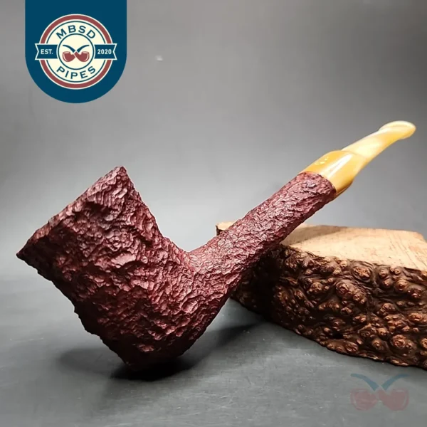 Savinelli Estella Rusticated Freehand Zulu Estate Briar Pipe, Unsmoked