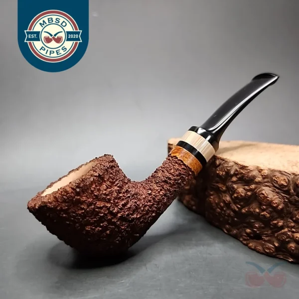 Preston Rogers Rusticated Nosewarmer Pot Handmade Briar Pipe, New