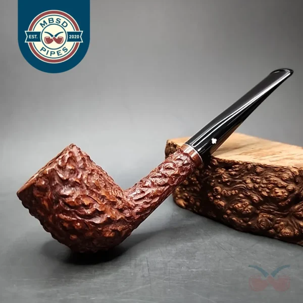 Kaywoodie Natural Burl Rusticated Billiard Estate Briar Pipe, American Estates