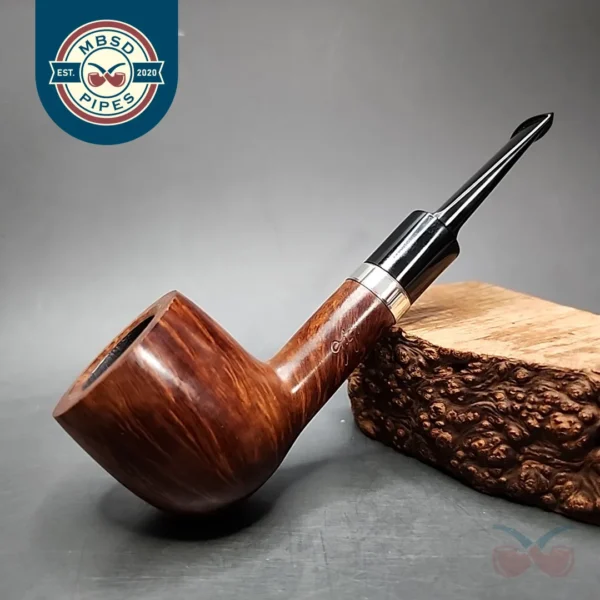 Gigi Fiamma Smooth Straight Pot Estate Briar Pipe, Unsmoked, 9mm