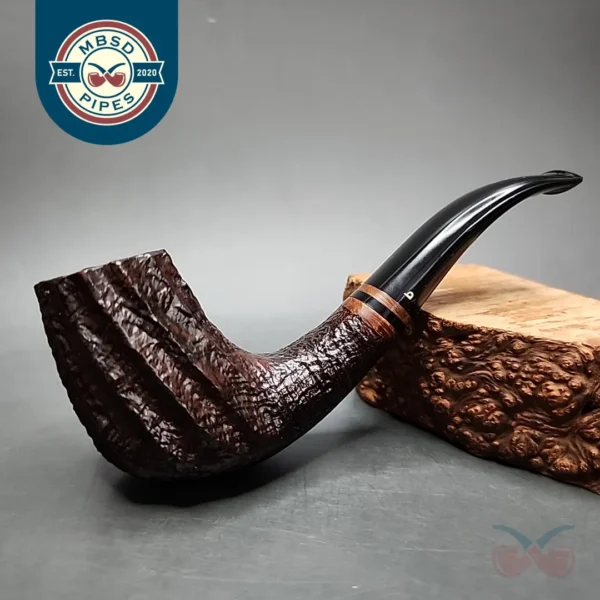 2002 Becker 2 Club Sandblasted Fluted Volcano Estate Briar Pipe, Italian Estates