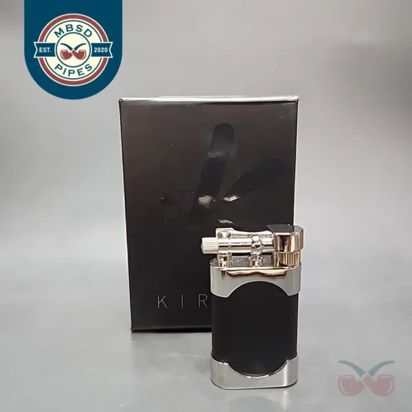 Kiribi Mikazuki Short Matte Black Pipe Lighter, New