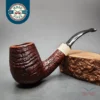 Jess Chonowitsch Sandblasted Bent Brandy Estate Briar Pipe, Danish Estates