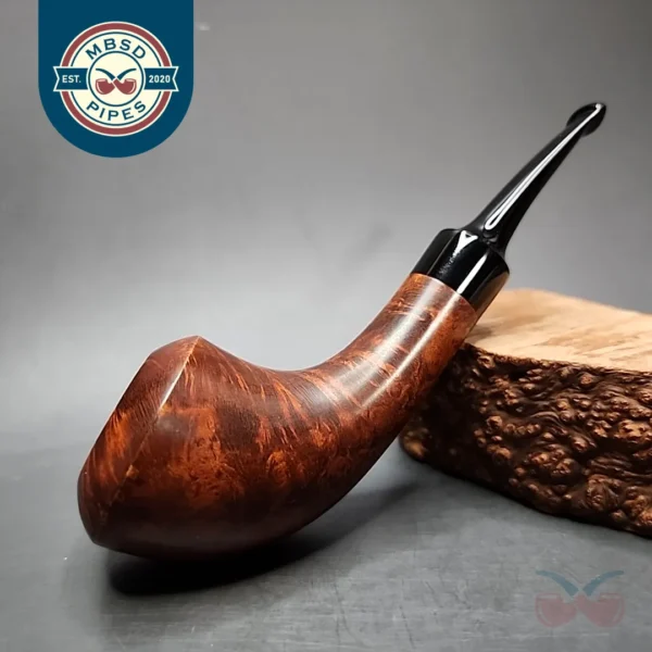 Andreas Bennwik Smooth Bent Horn Handmade Estate Briar Pipe, Unsmoked